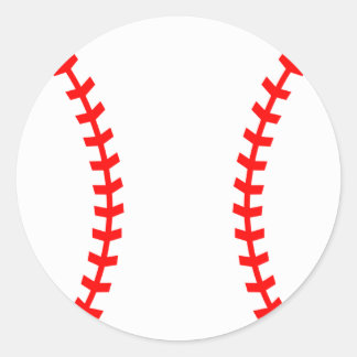 Adesivo Redondo Vinheta do Partido Baseball, Vinheta de Aniversári