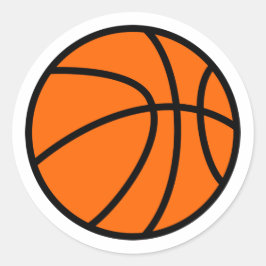 Adesivo Redondo Vinheta do partido basquetebol, Vinheta de anivers