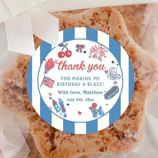 Adesivo Redondo Vinheta do Partido do CHURRASCO do Fireworks Feliz (Criador carregado)