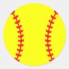 Adesivo Redondo Vinheta do Partido Softball, Vinheta de Aniversári