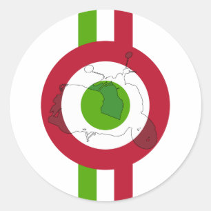 Adesivo Redondo Vinheta do Patinete Retro