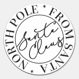 Adesivo Redondo Vinheta do Polo Norte Santa Claus