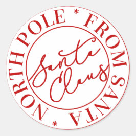 Adesivo Redondo Vinheta do Polo Norte Santa Claus