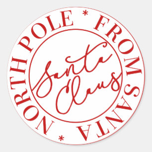 Adesivo Redondo Vinheta do Polo Norte Santa Claus