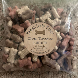 Adesivo Redondo Vinheta do produto biscoito de cães