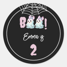 Adesivo Redondo Vinheta do segundo aniversário do Halloween