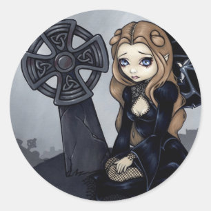 Adesivo Redondo Vinheta "Doomed from the Start"