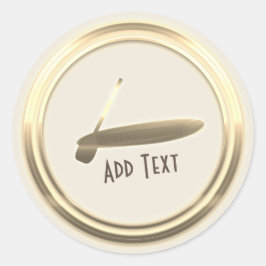 Adesivo Redondo Vinheta Dourada