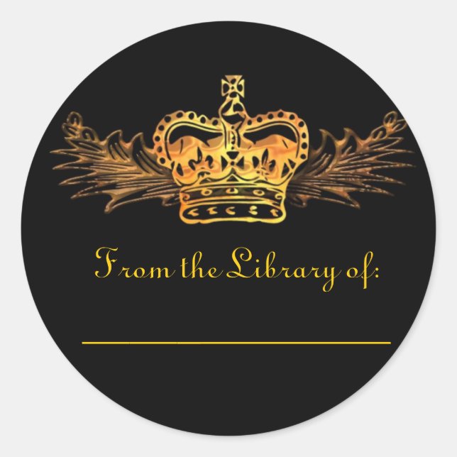 Adesivo Redondo Vinheta Dourada de prancheta (Frente)