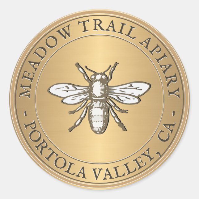 Adesivo Redondo Vinheta Dourada Metálica Heráldica (Frente)