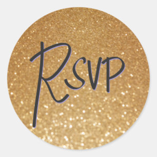 Adesivo Redondo Vinheta Dourada RSVP