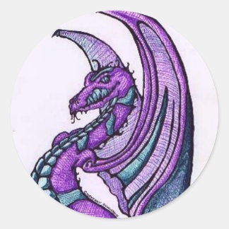 Adesivo Redondo Vinheta-Dragão/Vedantes-Envelope Sorridente