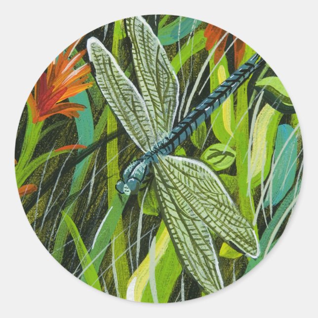 Adesivo Redondo Vinheta "Dragonfly" (Frente)