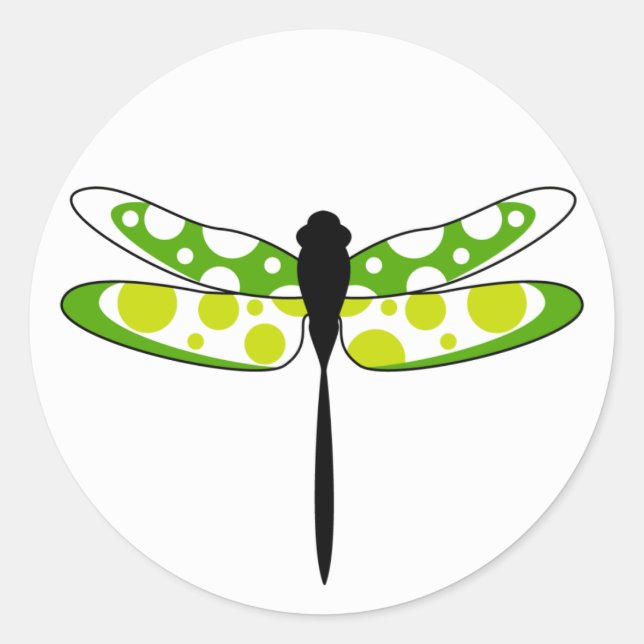Adesivo Redondo Vinheta Dragonfly Verde (Frente)