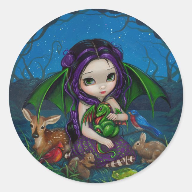 Adesivo Redondo Vinheta "Dragoning Garden III" (Frente)