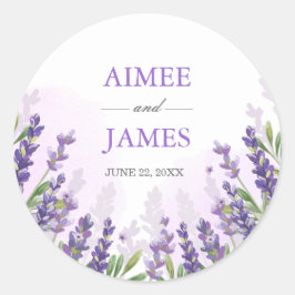 Adesivo Redondo Vinheta Elegante de Envelope de Casamento de lavan