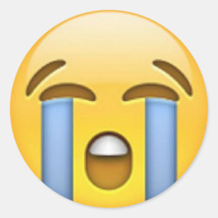 Adesivo Redondo Vinheta Emoji chorando