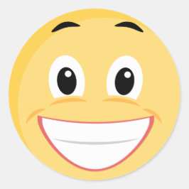 Adesivo Redondo Vinheta escolar com Face Emoji