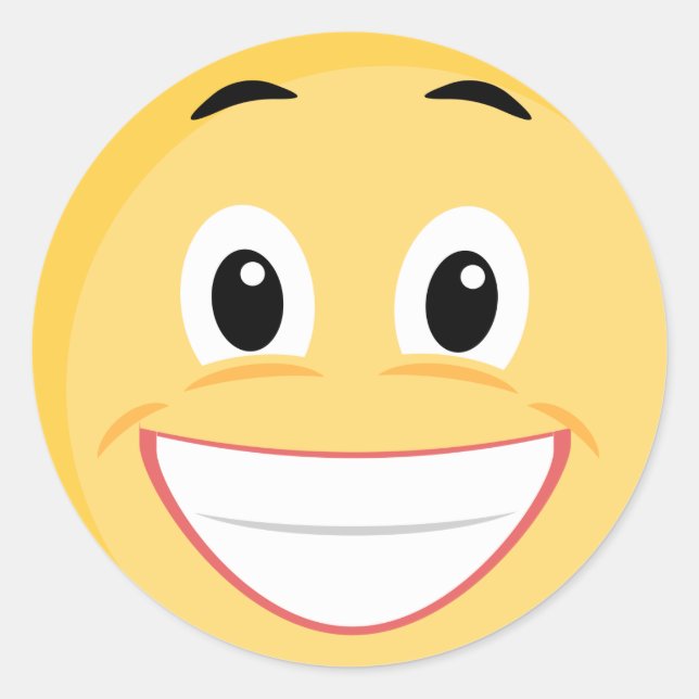 Adesivo Redondo Vinheta escolar com Face Emoji (Frente)