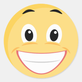 Adesivo Redondo Vinheta escolar com Face Emoji