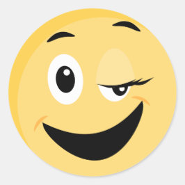 Adesivo Redondo Vinheta escolar com Face Emoji