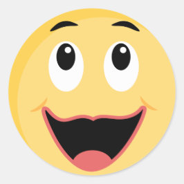 Adesivo Redondo Vinheta escolar com Face Emoji