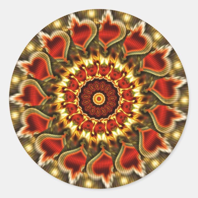 Adesivo Redondo Vinheta Espiral do Coração (Frente)