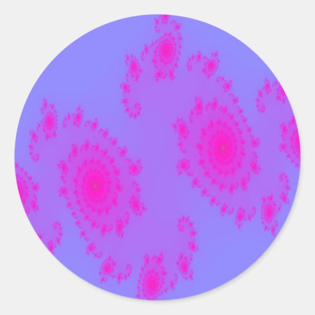 Adesivo Redondo Vinheta espirrar rosa (Frente)