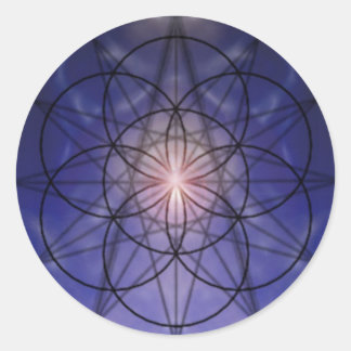 Adesivo Redondo Vinheta estelar azul