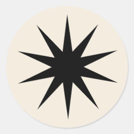 Adesivo Redondo Vinheta estelar mínima - Fornecimentos de venda do