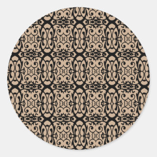 Adesivo Redondo Vinheta Estilo de Rede Vitoriana