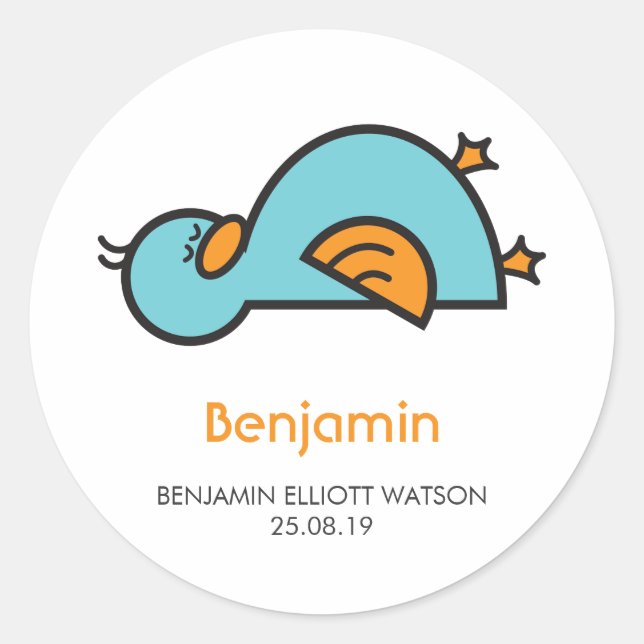 Adesivo Redondo Vinheta-etiqueta-presente de cartoon (Frente)