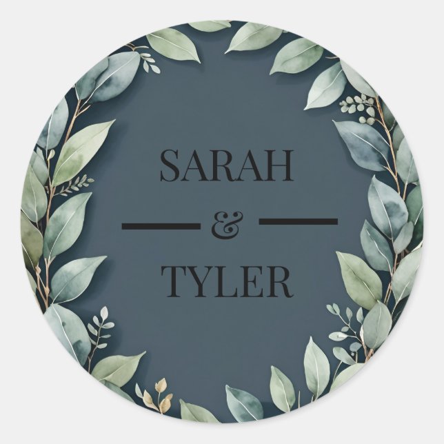 Adesivo Redondo Vinheta EUCALYPTUS WREATH (Frente)