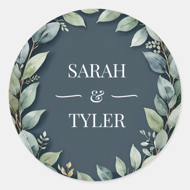 Adesivo Redondo Vinheta EUCALYPTUS WREATH (Frente)