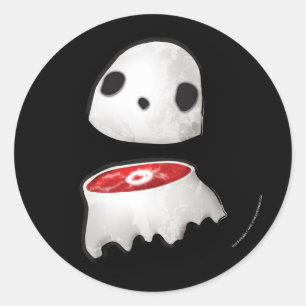 Adesivo Redondo Vinheta fantasma de carne
