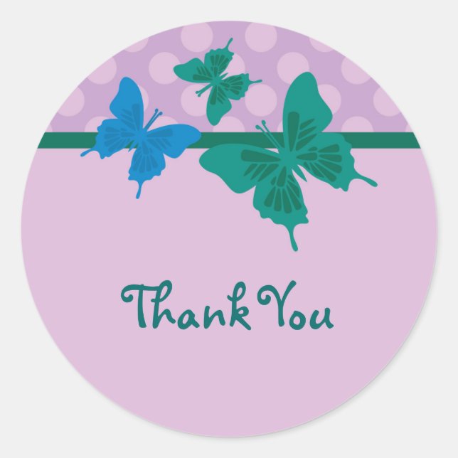 Adesivo Redondo Vinheta Favor da Borboleta (Frente)