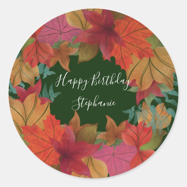 Adesivo Redondo Vinheta feliz de aniversário personalizada (Frente)