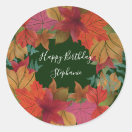 Adesivo Redondo Vinheta feliz de aniversário personalizada