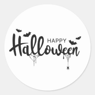 Adesivo Redondo Vinheta Feliz de Halloween