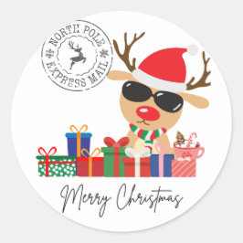 Adesivo Redondo Vinheta Feliz de Natal