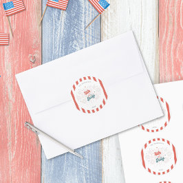 Adesivo Redondo Vinheta Fireworks em 4 de julho