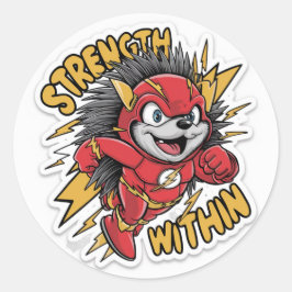 Adesivo Redondo Vinheta Flash Hedgehog - Resistência dentro