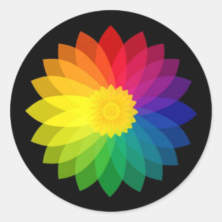 Adesivo Redondo Vinheta Flor