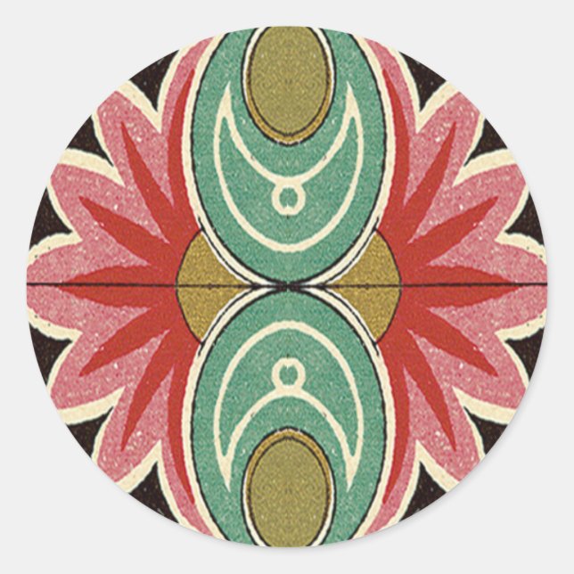 Adesivo Redondo Vinheta Floral Árabe (Frente)