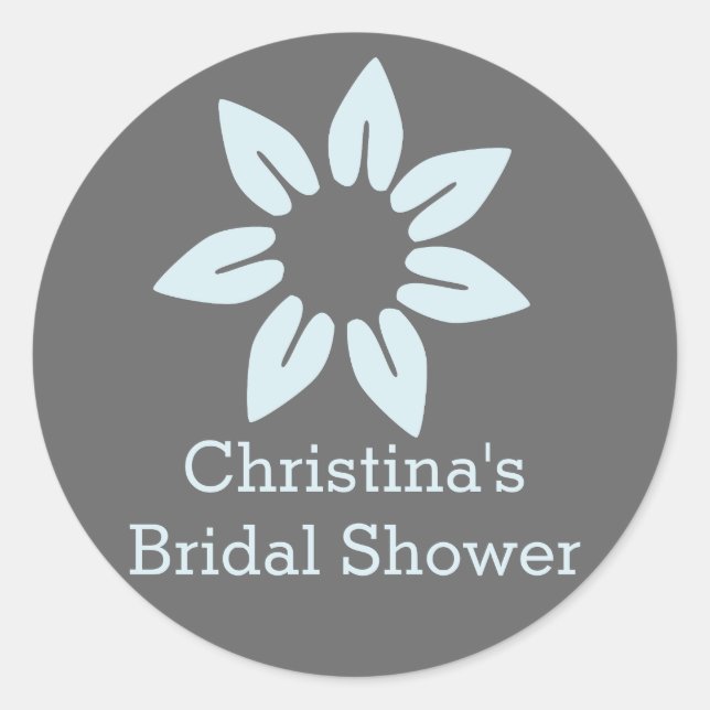 Adesivo Redondo Vinheta Floral Azul (Frente)