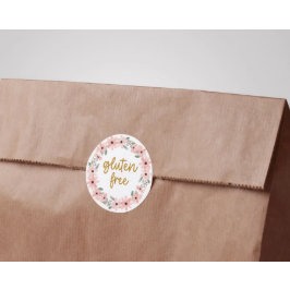 Adesivo Redondo Vinheta Floral Livre de Glúten