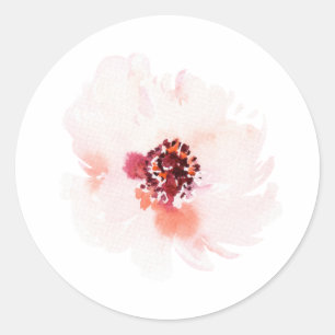 Adesivo Redondo Vinheta Floral Minimalista