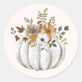 Adesivo Redondo Vinheta Floral Pumpkin