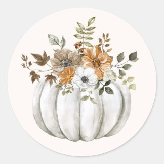 Adesivo Redondo Vinheta Floral Pumpkin
