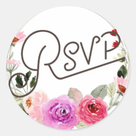 Adesivo Redondo Vinheta floral RSVP